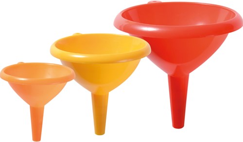 Eduplay funnel set - colourful plastic funnels for kids, 3 pieces