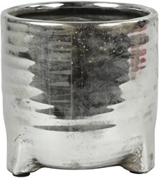 Countryfield silver-colored flowerpot toy decoration 18 cm