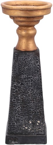 Candle Holder Laya gold-black 34 cm - snakeskin design - PTMD