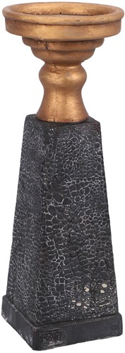 Candle Holder Laya gold-black 34 cm - snakeskin design - PTMD-2
