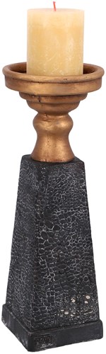 Candle Holder Laya gold-black 34 cm - snakeskin design - PTMD-3