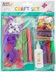 Grafix craft set creative feathers with glitter and googly eyes