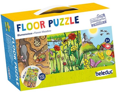 Beleduc floor puzzle flower meadow educational cardboard 45 pieces-3