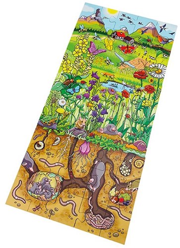 Beleduc floor puzzle flower meadow educational cardboard 45 pieces
