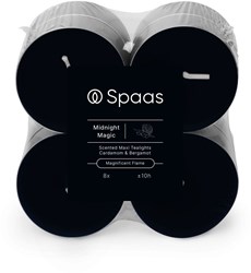 Spaas scented candles maxi tealights Midnight Magic block pack x8