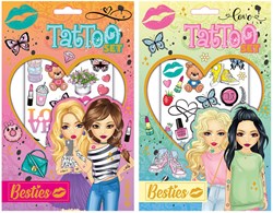 Besties stick-on tattoos for kids 75 pieces pink girls fake tattoos
