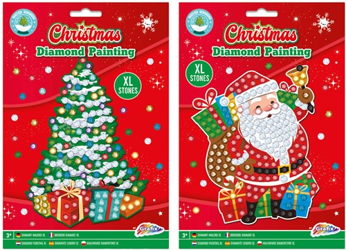 Diamond painting Kerst met XL stenen