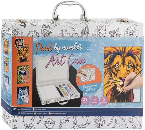 Schilderen op Nummer Dieren Kleurkoffer, 27dlg.