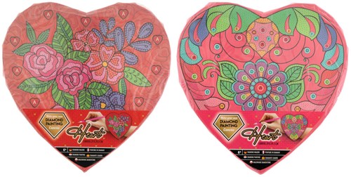 Creative Craft Group diamond painting heart canvas craft set 29x29 cm