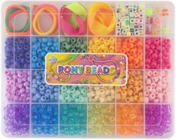 Creative Craft Group bead set pony beads storage box 18 colors kids