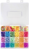 Pony Beads & Accessoires in Opbergdoos, 18 Kleuren-3