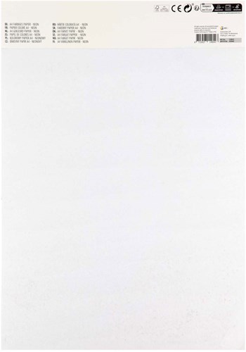 Gekleurd Papier fluor A4, 40 Vellen 5 Kleuren-2