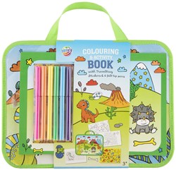 Creative Craft Group travel tray dinosaur colouring book with markers