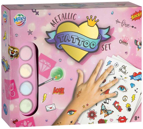 Creative Craft Group metallic tattoo set for kids with stencils