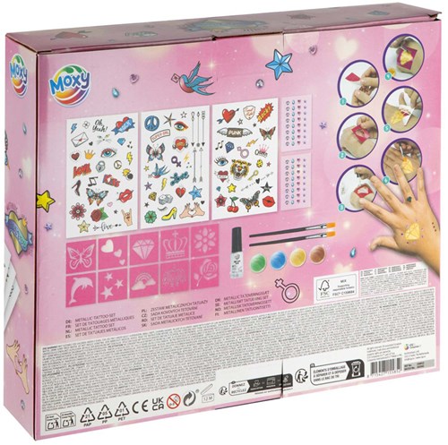 Creative Craft Group metallic tattoo set for kids with stencils-2