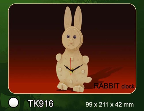 T&F wooden clock building kit rabbit - creative toy make your own clock