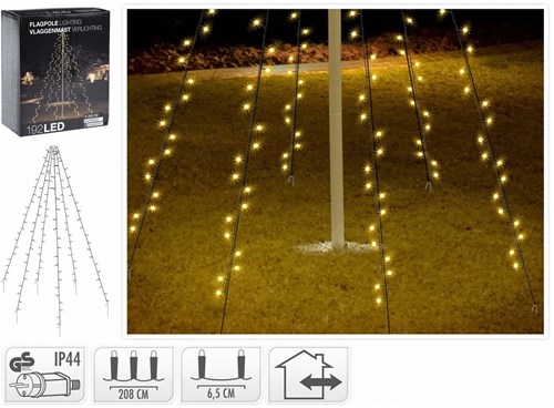 Koopman Christmas flagpole lights 192 LED warm white outdoor-3
