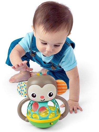 Oball sensory toy - Grab & Giggle Monkey with lights and sounds-3
