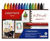 Caran d'Ache oil pastel set Neocolor I 15 colors for kids-3
