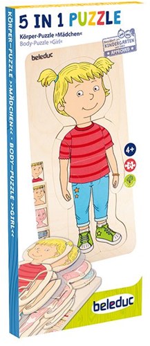 Beleduc wooden puzzle body girl educational toy anatomy