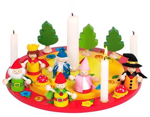 Goki wooden birthday wreath - festive table decoration with figures-2