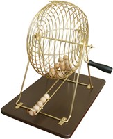 Metal bingo game set with wooden balls and control board-3