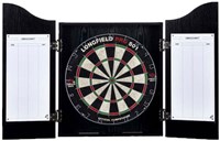 Angel Sports dartboard cabinet black with sisal dartboard and accessories-2