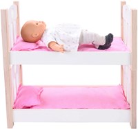 Angel Sports doll bunk bed wood pink white - doll bed toy-2