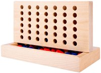 Wooden Connect Four game strategic family game classic-3