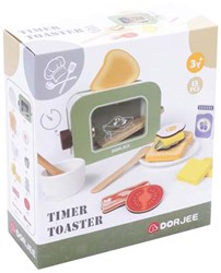 Wooden toaster with timer - toy breakfast set for children