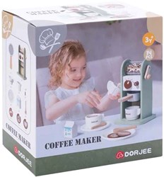 Wooden coffee machine toy set with accessories for children