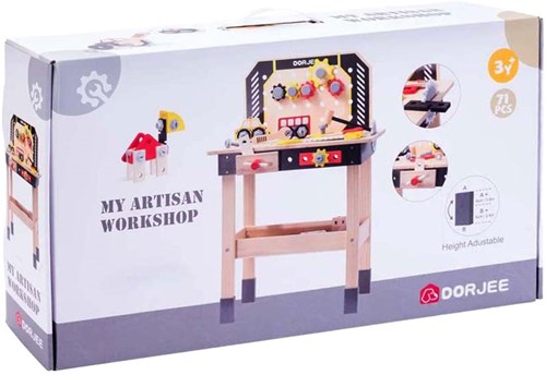 Magnetic workbench toy set with 71 pieces for children