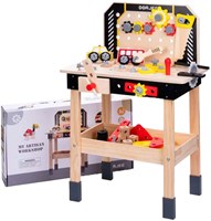Magnetic workbench toy set with 71 pieces for children-3