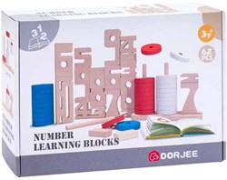 Wooden counting blocks educational toy 62 pieces colorful stacking