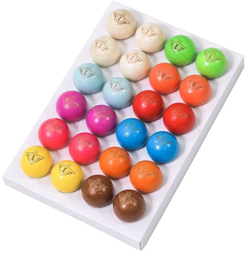 Angel Toys wooden boules buts 24 pieces - colorful and natural-2