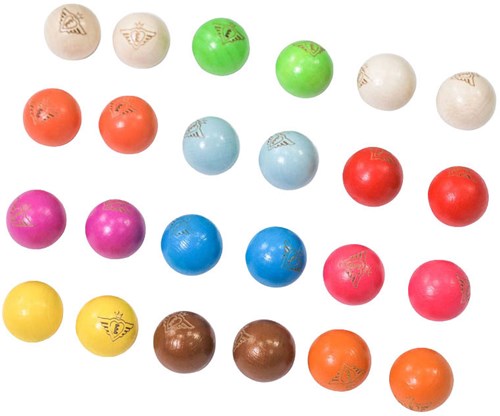 Angel Toys wooden boules buts 24 pieces - colorful and natural-3