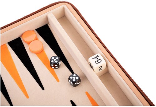 Longfield Games Backgammon game travel edition with zipper 9 inch beige-3