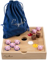 Engelhart Games Pig Hole Game - bamboo family game with 60 silicone piglets