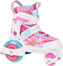 Hudora adjustable roller skates pink for kids size 30-33