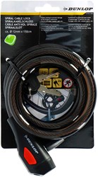 Dunlop spiral bike lock - Cable lock 150 cm - Black - 2 keys