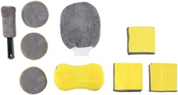 Car Cleaning Set microfiber yellow 9-piece for scratch-free cleaning