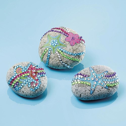 Totum creative toys Rock Starfish diamond painting craft set - decorate stones with rhinestones-3