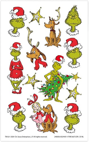 Totum Grinch tattoos for kids - temporary tattoo set - multi color-2