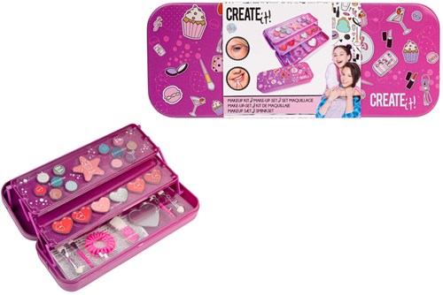 Create it! Make-up Set 3-Layer Pink Tin Kids Make-up Accessories-3