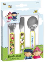 Bambolino Toys children's cutlery set Fien & Teun 3-piece stainless steel toddler cutlery