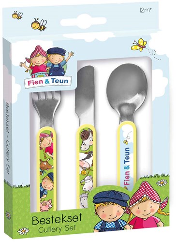 Bambolino Toys children's cutlery set Fien & Teun 3-piece stainless steel toddler cutlery