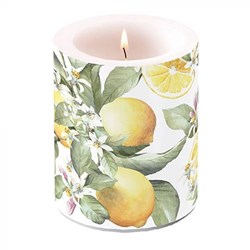 Ambiente small lemon scented summer decorative candle 9 cm