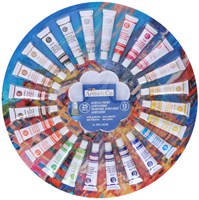 Acrylic paint set 25 colors with mixing palette - hobby paint - 12 ml tubes