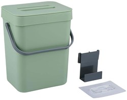 Waste bin kitchen green 3L - compact kitchen waste bin for food scraps