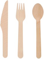 Cutlery set wooden kids tableware 24-piece brown sustainable toy-2
